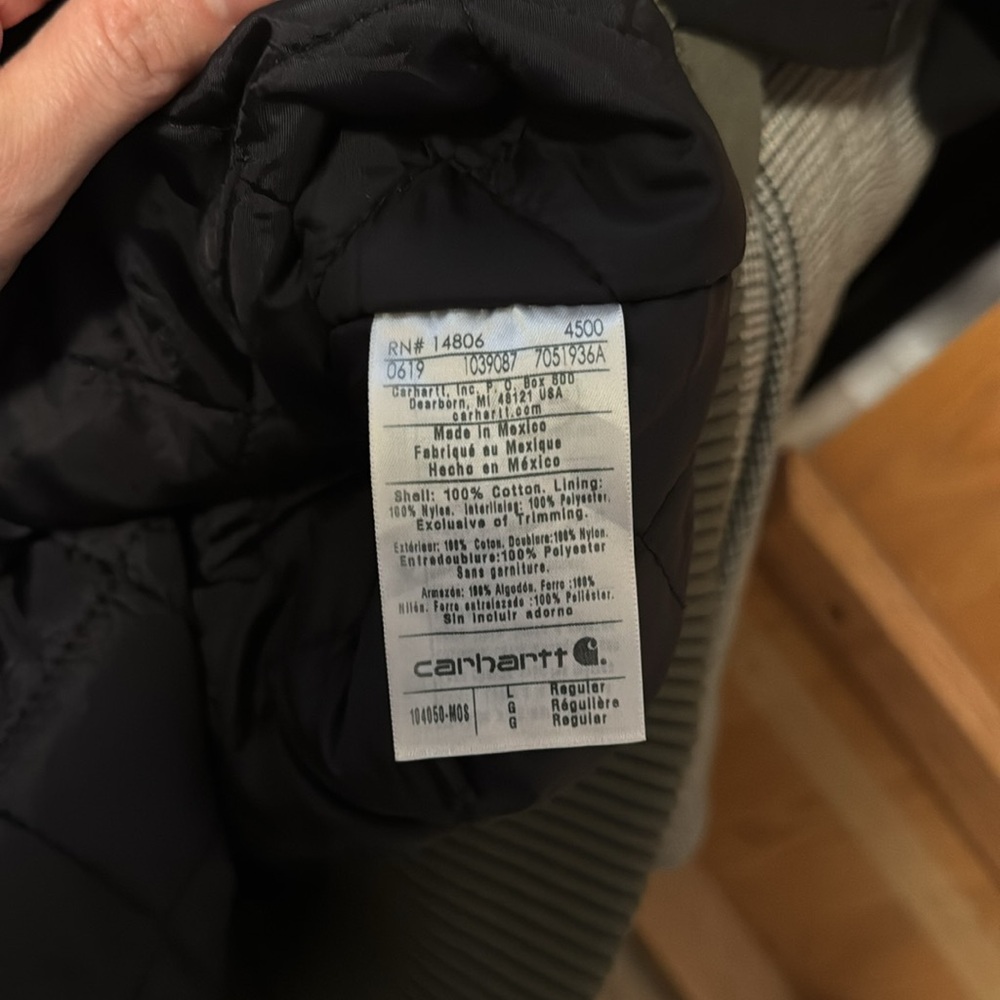 Carhartt Washed Duck Active Jac Moss Color Mens Large - Picture 8 of 9